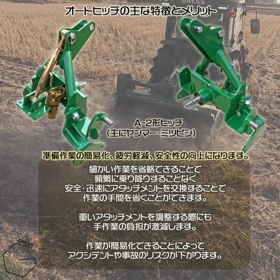 フレールモア専用 オートヒッチ A-2形 ハンマーナイフモア  草刈 GRESS FMQ-A2の画像
