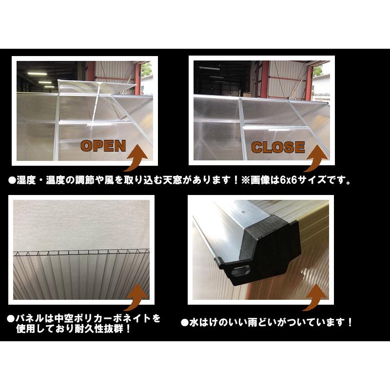 GRESS グリーンハウス 10x6フィート 中空ポリカーボネート アルミ 温室