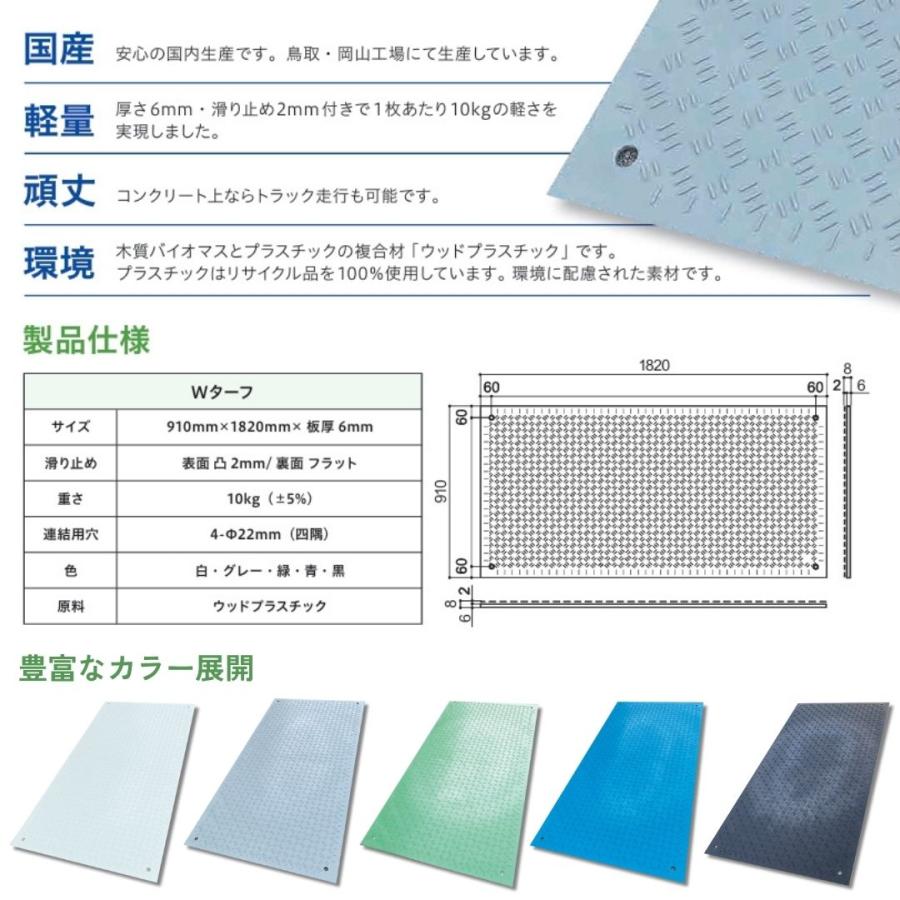 1枚】Wターフ イベント用樹脂製敷板 片面滑り止め 3x6寸 910mm x