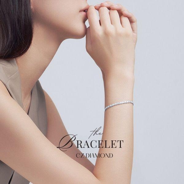 AAAキュービックジルコニア フルエタニティ テニスブレスレット