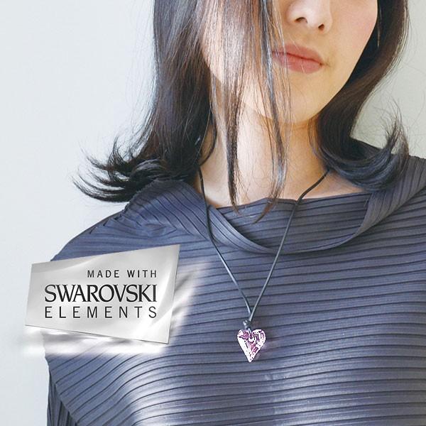 スワロフスキーハートネックレス SWAROVSKI スワロフスキー ハート ネックレス クリスタル/紐