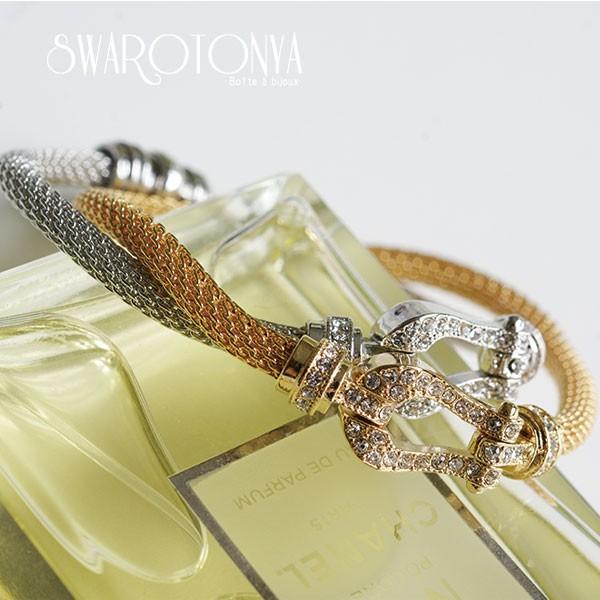 クリスタル メタル ブレスレット : SWAROTONYA Yahoo!店 - 通販