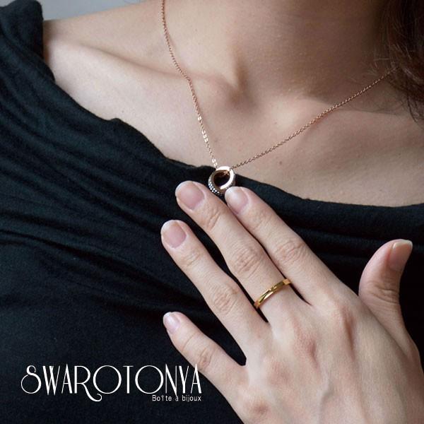 シンプル カーブデント ステンレス リング  18KGP ピンキー |  | 02