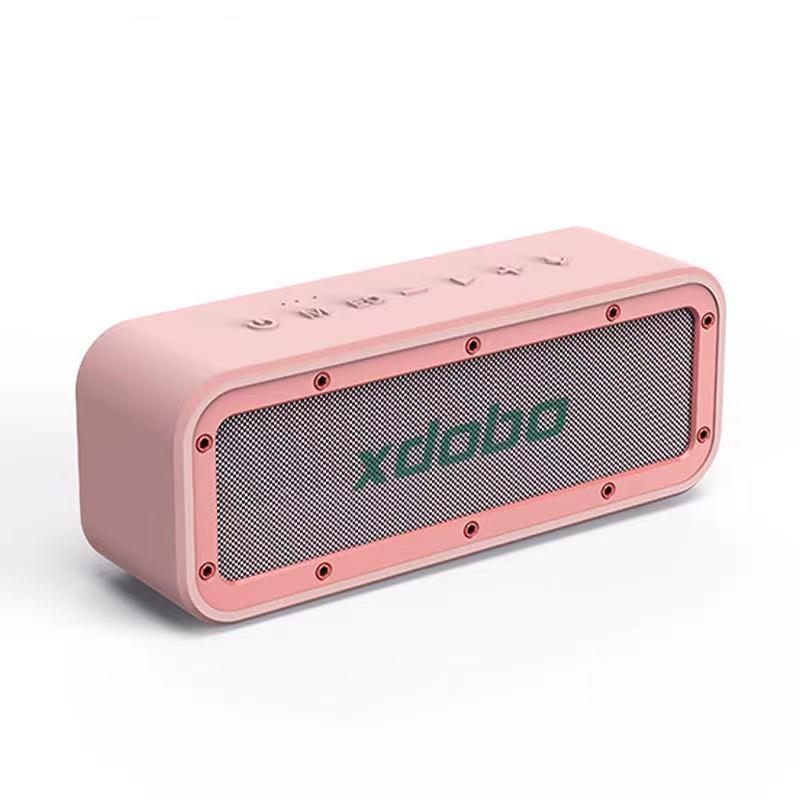 xdobo ブルートゥーススピーカー Bluetoothスピーカー ワイヤレススピーカー スマホス ピンク 50w大音量 ステレオ 超重低音 防水 高音質｜gurobaruaki