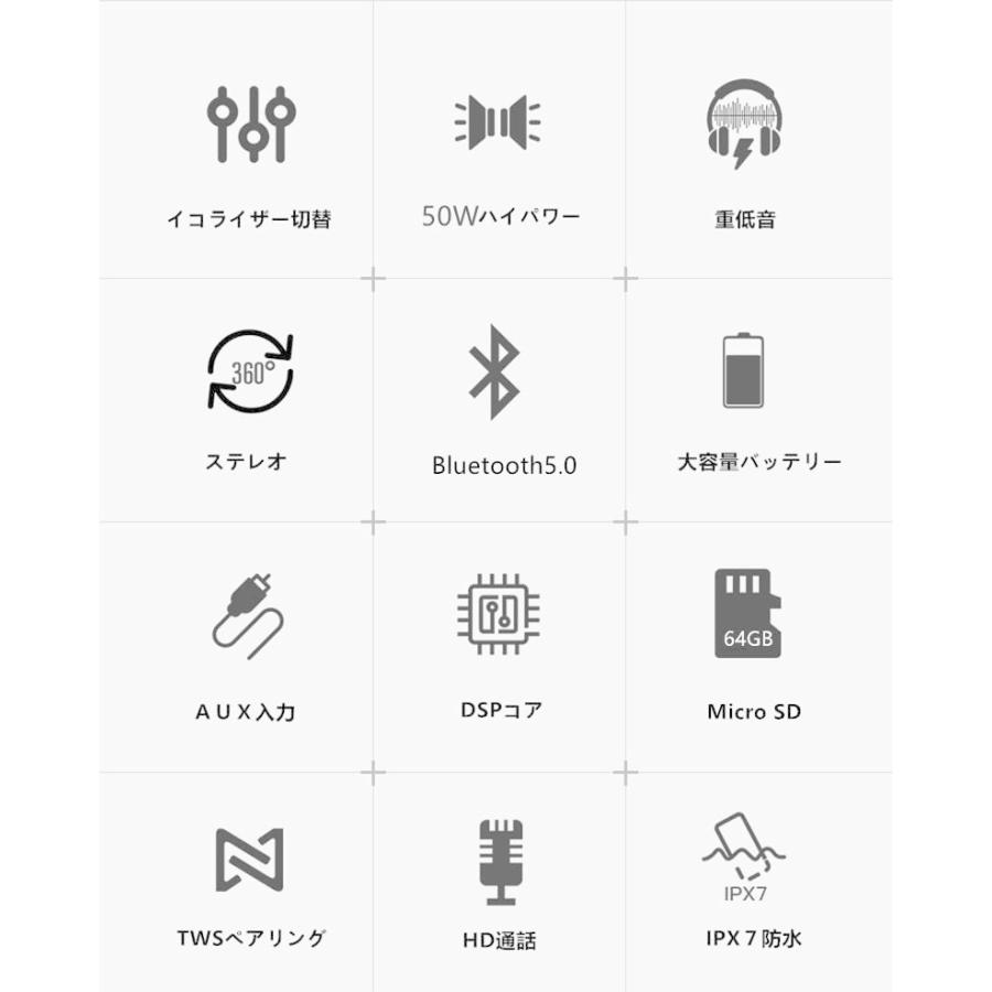 xdobo ブルートゥーススピーカー Bluetoothスピーカー ワイヤレススピーカー スマホス ピンク 50w大音量 ステレオ 超重低音 防水 高音質｜gurobaruaki｜07