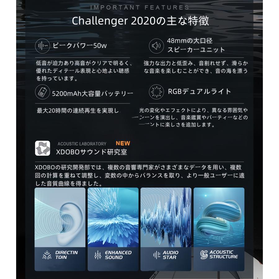 xdobo ブルートゥーススピーカー 50wハイパワー大音量 Bluetooth5.3