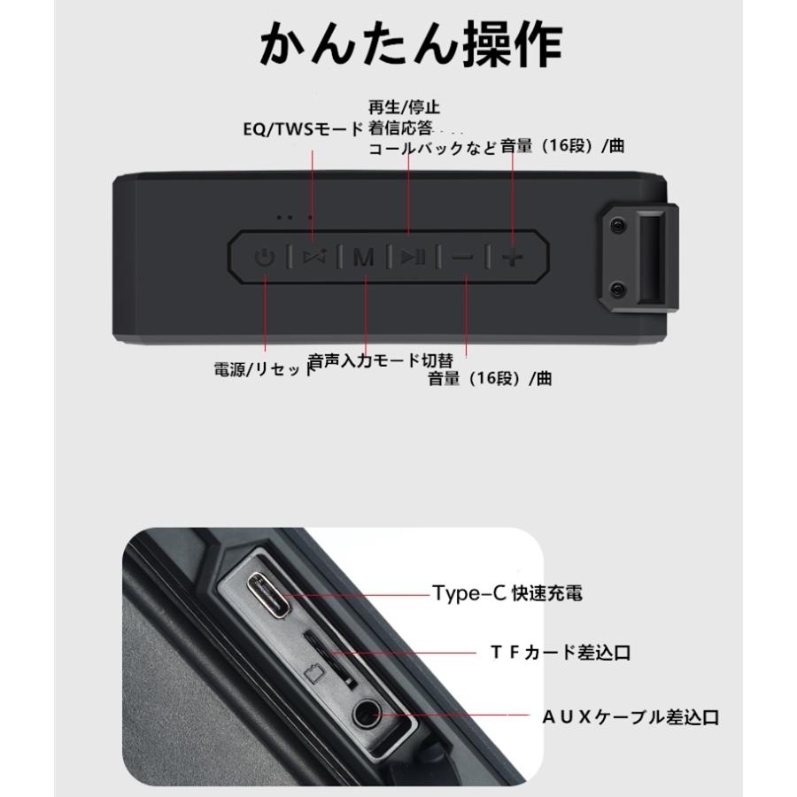 期間限定セール ブルートゥーススピーカー 40w 防水 IP67 超重低音 