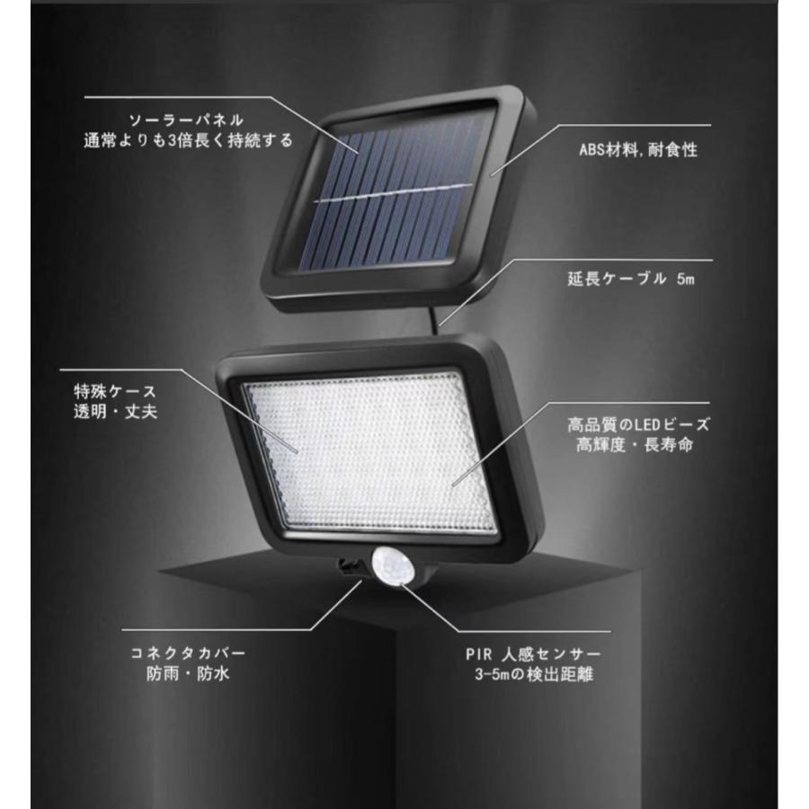 正規店仕入れの 2個セット LEDソーラーライト LED センサーライト 防水 分離型 IP65防水 屋外照明 LED作業灯 防犯ライト セキュリティ ライト センサーライト ソーラー 屋外 LED ソーラーパネル 分離型