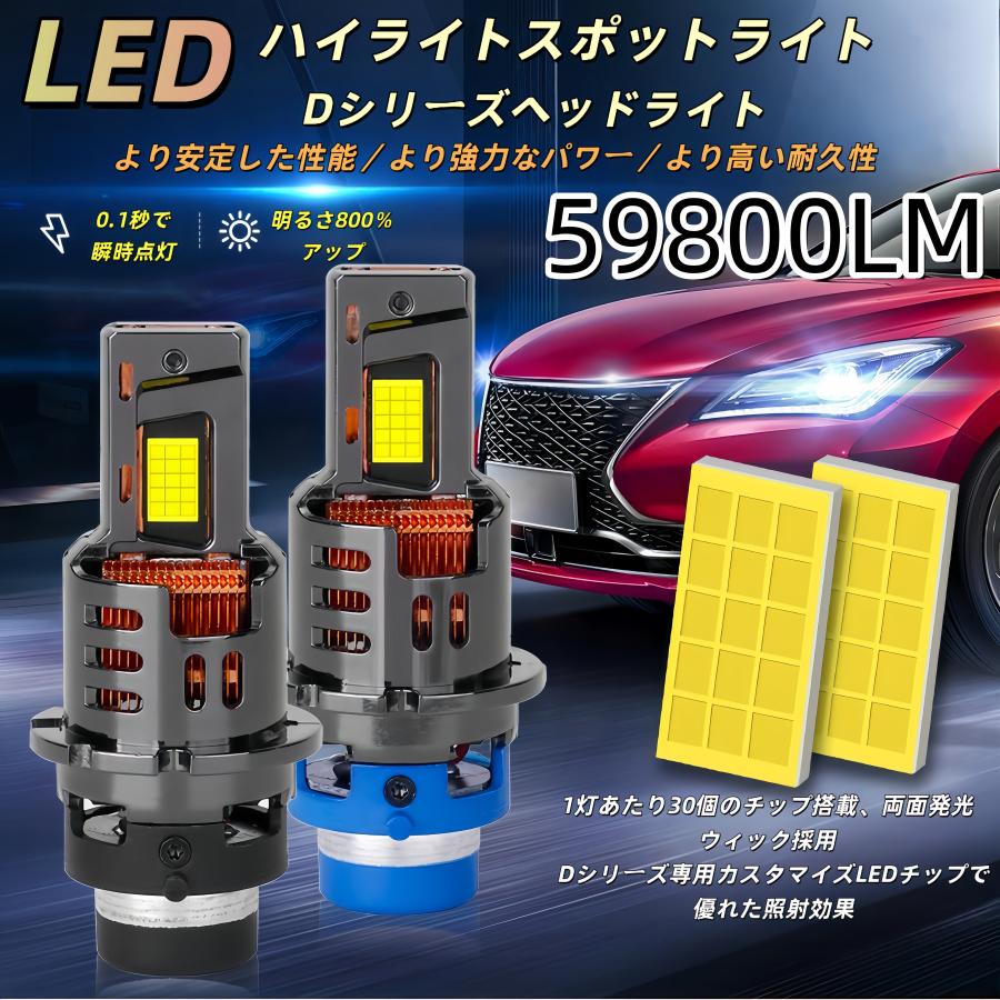 HIDより明るい D4S D4R D2R D2S LEDバルブ LEDヘッドライト ポンつけ