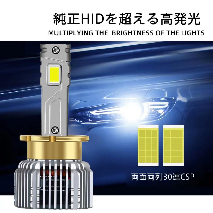 ポンつけ可能 爆光 LEDヘッドライト D2S D2R D4S D4R  純正 HID LED化 ホワイト  キャンセラー内蔵 HIDより明るい HID交換用｜gurobaruaki｜02