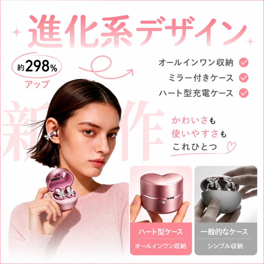 イヤーカフ型 ワイヤレスイヤホン Bluetooth 6.0 オープンイヤー