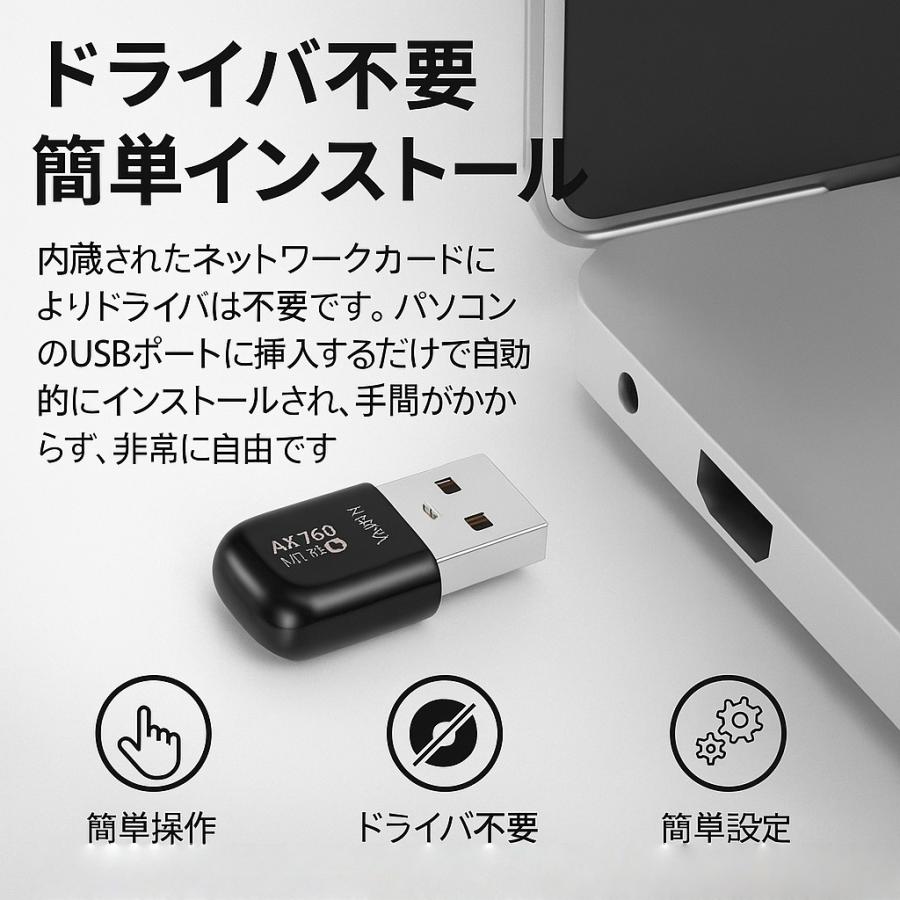 WIFI6 USB無線lan子機 ドングル 2.4GHz 無線LANアダプタ PC パソコン