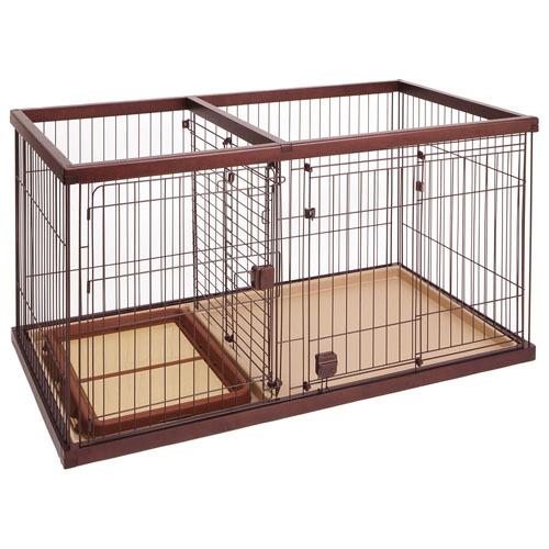 ペティオ トイレのしつけが出来る ドッグルームサークル ブラウン ワイド [W24758] （犬用ケージ）【ネコポス不可】(14931円)