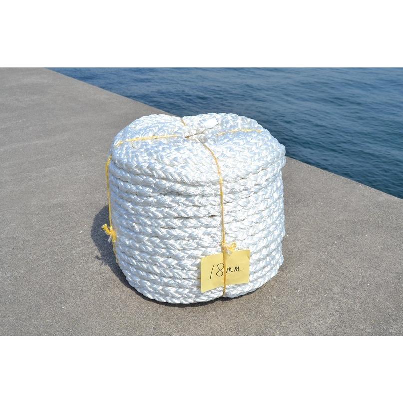 18mm100mEKスーパーエステル8クロス打マリンロープ : ロープ