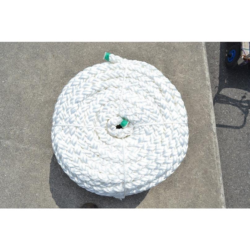 22mm100mEKスーパーエステル8クロス打マリンロープ : ロープ 22mm100mEKスーパーエステル8クロス打マリンロープ : ロープ