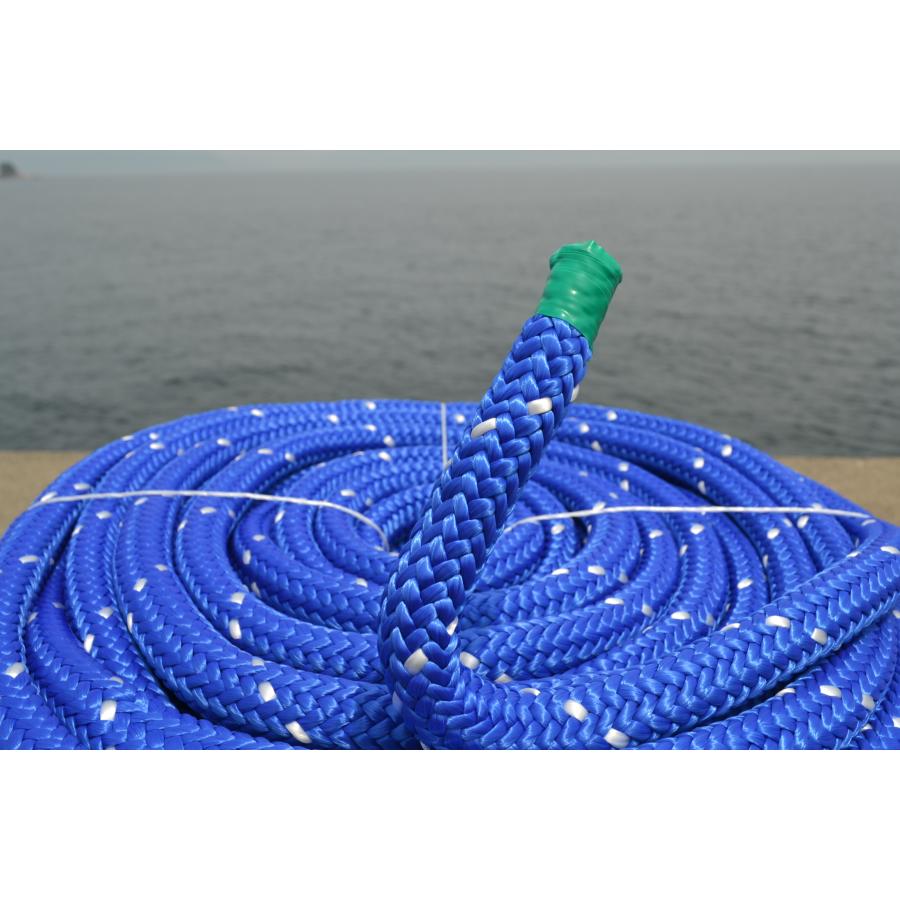 20mm100m☆水に浮くロープ!万能PPブレイド24打ブルー : ロープ 20mm100m☆水に浮くロープ!万能PPブレイド24打ブルー : ロープ