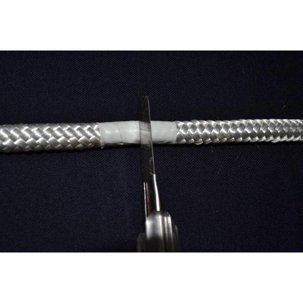 8mm200mWBスーパーエステル16打ち白緑ヨットロープボビン巻 8mm200mWBスーパーエステル16打ち白緑ヨットロープボビン巻