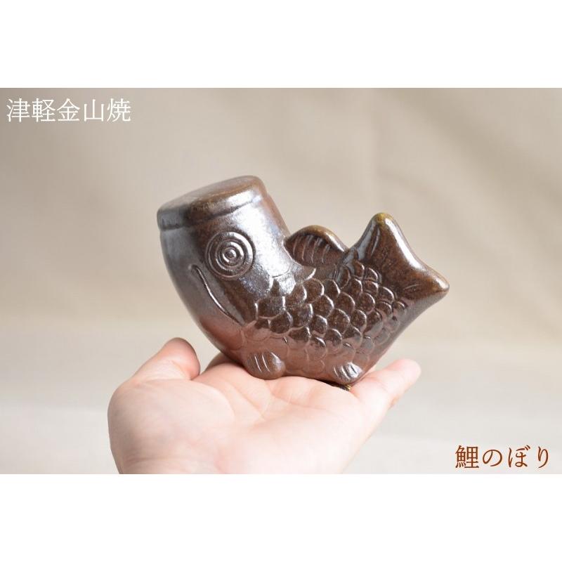 鯉のぼり こどもの日 飾り 津軽金山焼 焼き締め h6-74.5g 金山焼 室内