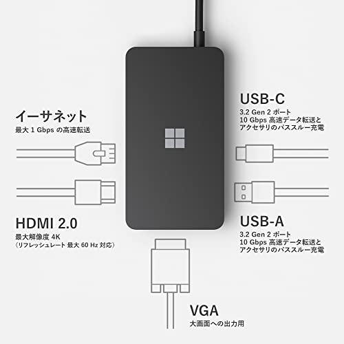 マイクロソフト USB-C トラベル ハブ SWV-00006 : ドッキングステーション 軽量 マルチUSB HDMI (ブラック)｜gurutto-online｜05