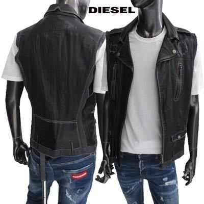 ディーゼル Diesel メンズ トップス アウター ベスト Limaya レザーベスト ガッツブランドショップのディーゼル レザー切り替えしデザイン レザーベスト00cnv3 ベスト ジレ Giacca 00jul 13 Limaya 900 R ガッツブランドショップ