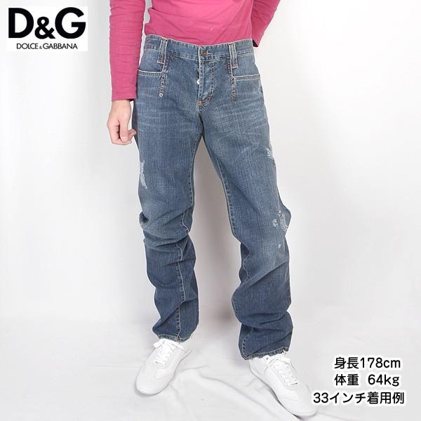 ドルチェ＆ガッバーナ DOLCE&GABBANA メンズ パンツ ボトムス ロゴ ダメージ加工・レザーロゴパッチ付きデニム MC1045 33350 700