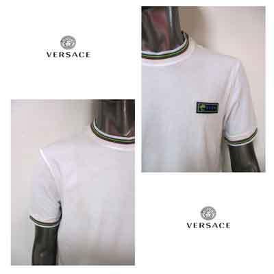 ヴェルサーチ VERSACE メンズ トップス Tシャツ ロゴ 胸元ロゴデザイン