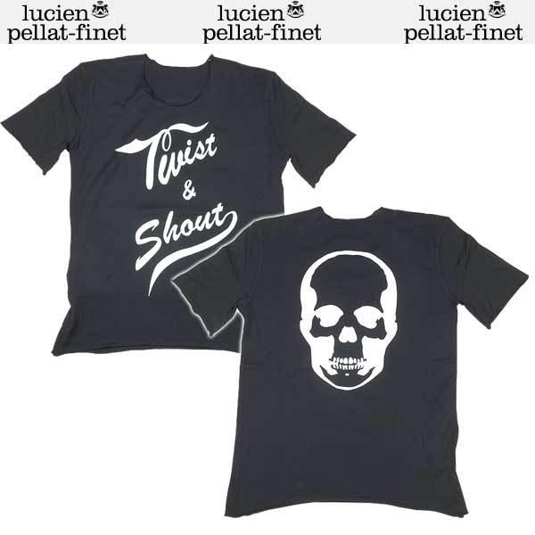 ルシアンペラフィネ lucien pellat-finet レディース トップス Tシャツ 半袖 ランゲージ/スカルロゴプリント付Tシャツ ブラック EVF1247 13S (R31185)