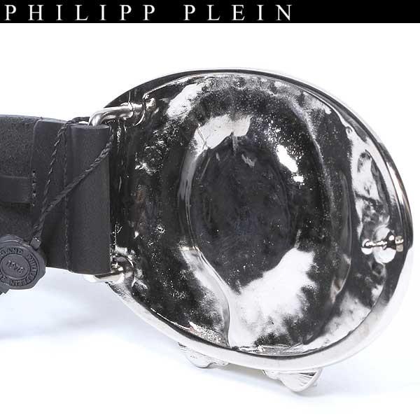 フィリッププレイン PHILIPP ベルト PLEIN メンズ 小物 ベルト スカルロゴビッグバックル レザーロゴ刻印付きレザーベルト メンズ
