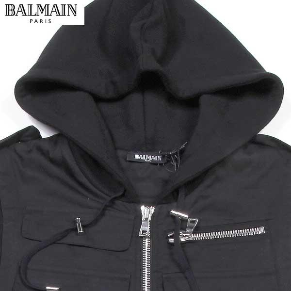 バルマン BALMAIN メンズ アウター ジャケット フード付きベスト 袖なし ジップポケット付きジップアップノースリーブパーカー ブラック S6H  J820 B139 176 61S :160217-41:ガッツブランドショップ - 通販 - Yahoo!ショッピング