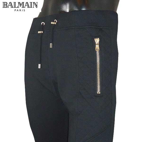 バルマン BALMAIN メンズ スウェットパンツ ボトムス 4ジップポケット付きライダースジョガーパンツ スウェットパンツ ブラック S7H