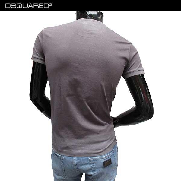 ディースクエアード DSQUARED2 メンズ トップス Tシャツ 半袖 ロゴ ランゲージ・エンブレムロゴプリント付Tシャツ チャコールグレー (R24786) 71S ディースクエアード DSQUARED2 メンズ トップス Tシャツ 半袖 ロゴ ランゲージ エンブレムロゴプリント付Tシャツ チャコールグレー 71S