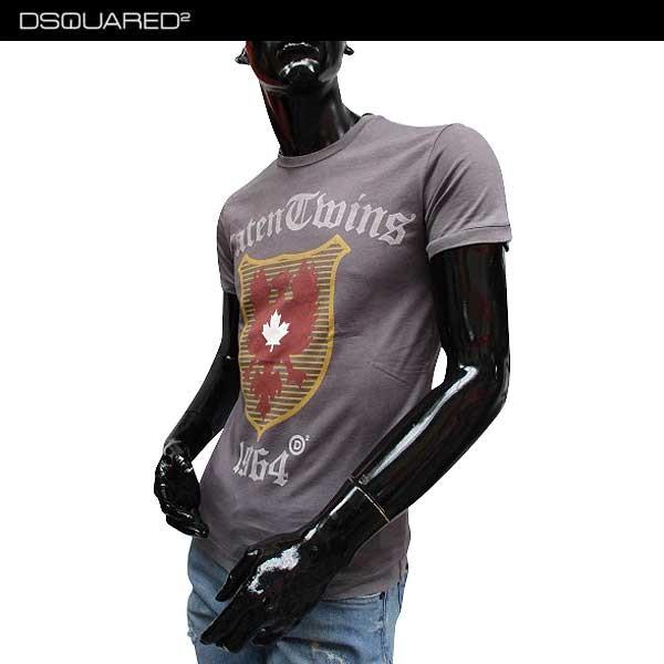 ディースクエアード DSQUARED2 メンズ トップス Tシャツ 半袖 ロゴ ランゲージ・エンブレムロゴプリント付Tシャツ チャコールグレー (R24786) 71S ディースクエアード DSQUARED2 メンズ トップス Tシャツ 半袖 ロゴ ランゲージ エンブレムロゴプリント付Tシャツ チャコールグレー 71S
