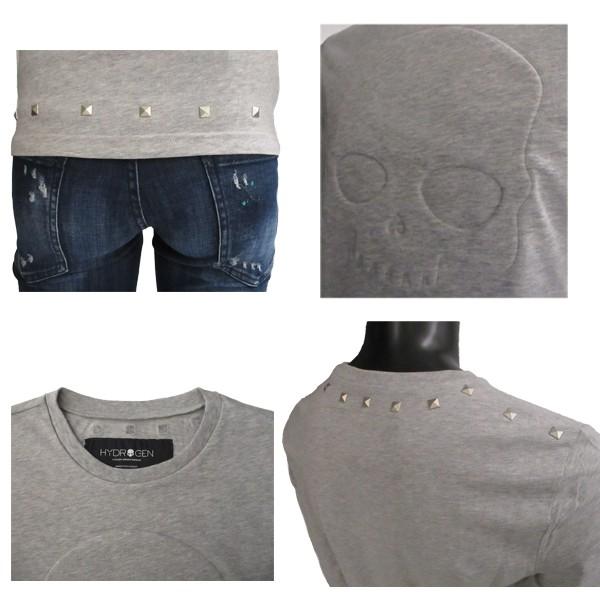 【最安値挑戦中】 ハイドロゲン HYDROGEN メンズ トップス ロンT 長袖 ロゴ 裾スタッズ・フロントエンボス加工スカルロゴ付ロングTシャツ 214152 015 71A (R27000) 【2683137364】(13500円)