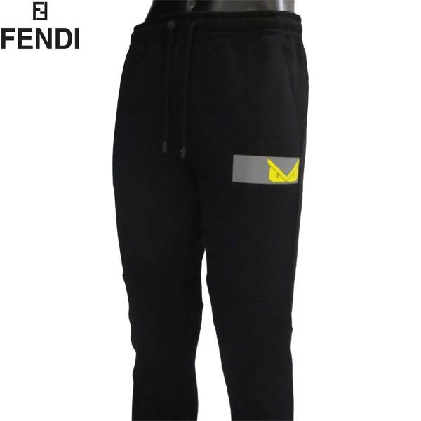 フェンディ FENDI メンズ パンツ ボトムス スウェットパンツ ロゴ バッグバグズロゴ付きスウェットパンツ ブラック FAB512 OTC