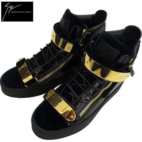 ジュゼッペザノッティ GIUSEPPE ZANOTTI メンズ 靴 スニーカー ハイカット ゴールドプレート・ジップ付きハイカットスニーカー