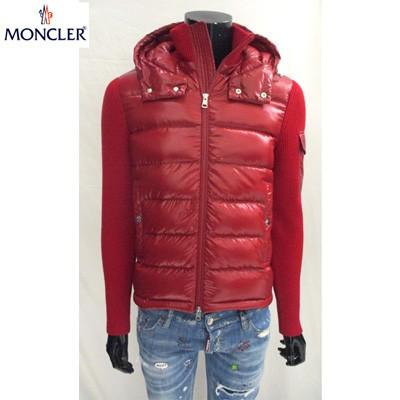 モンクレール Moncler メンズ アウター ネイビー 2color ジャケット レッド 81a ダウン ニット切り替えしダウンジャケット R