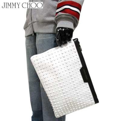 ジミーチュウ Jimmy Choo メンズ 鞄 バッグ クラッチバッグ ユニセックス可 ロゴ スタッズ・ロゴ付きクラッチバッグ 白 DEREK VIG 184 WHITE (R156600) ジミーチュウ Jimmy Choo メンズ バッグ クラッチバッグ ユニセックス可 ロゴ スタッズ ロゴ付きクラッチバッグ DEREK VIG WHITE R156600
