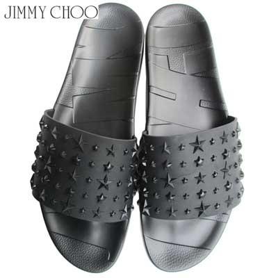 送料無料 18年秋冬新作 ジミーチュウ Jimmy Choo メンズ サンダル ブランド 星 スリッパ ブラック 黒 スター Rey Eru Black 81a Bobbiefoot Com