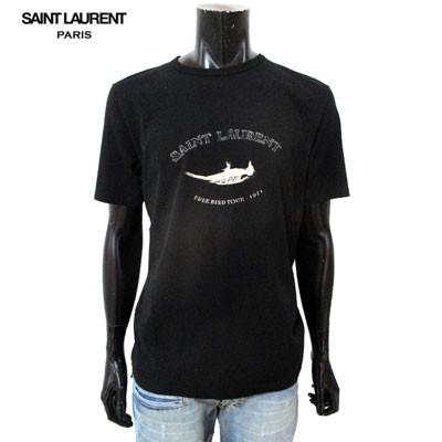 サンローランパリ(SAINT LAURENT PARIS) メンズ Tシャツ トップス 半袖 クルーネック ブラック 551404 YB2ZO 1095  91S