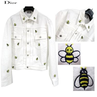 ディオールオム Dior Dior Homme メンズ アウター Gジャン デニム ジャケット デニムジャケット ロゴ ユニセックス可 アウター 総柄bee刺繍ワッペン付きデニムジャケット 白 R 91s 036 ガッツブランドショップ クリアランスお値下 の