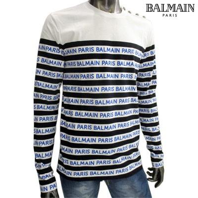 生まれのブランドで バルマン バルマン Balmain Balmain 91a R Eag I104 Sh ホワイト ショルダーbalmainロゴボタン ボーダーロゴプリントロンt ロゴ 長袖 ロンt トップス メンズ Tシャツ カットソー Www Golf5 Prestige Jp