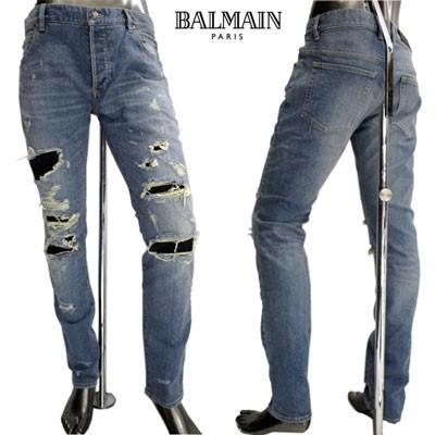 バルマン Balmain メンズ パンツ ボトムス デニム クラッシュ部分当て布付デストロイクラッシュスキニーデニム ブルー Sh Z128 Sac R1360 91a 010 ガッツブランドショップ 通販 Yahoo ショッピング