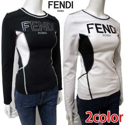 フェンディ Fendi レディース トップス ロンt 長袖 ロゴ 2color Fendiロゴ入り長袖タイトtシャツ 黒 白 Faf112 A8wk F0rwk F0zne R 91a 052 ガッツブランドショップ 通販 Yahoo ショッピング