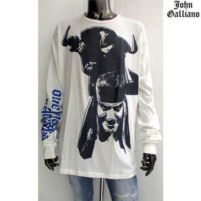ジョンガリアーノjohn Galliano メンズ トップス 長袖 ロンt 2color スリーブ部分ロゴ フロントヒューマンロゴプリント付ロングtシャツ 141 ガッツブランドショップ 通販 Yahoo ショッピング