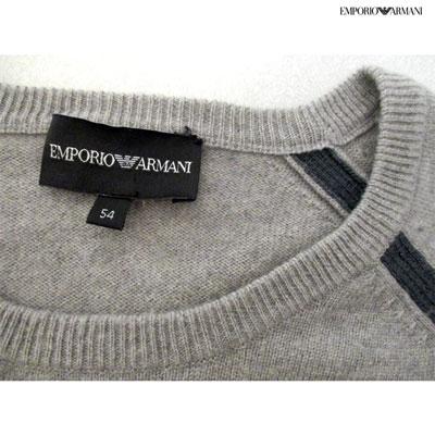 エンポリオアルマーニ Emporio Armani メンズ ニット 長袖 ロゴ カシミヤ混 裾ロゴ付クルーネックニット グレー M01m 101m 103 R 330 ガッツブランドショップ 通販 Yahoo ショッピング