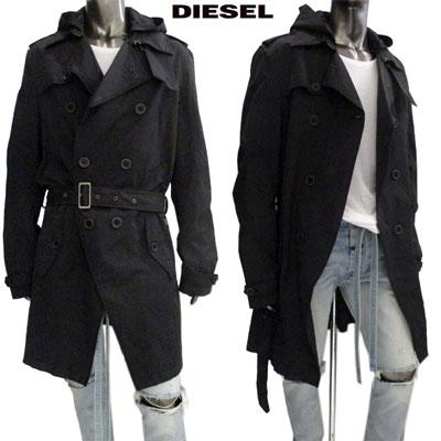 ディーゼル Diesel メンズ ジャケット コート アウター ロゴプレート付トレンチコート ブラック 00cnv6 00nvs 900 11a R 350 ガッツブランドショップ 通販 Yahoo ショッピング