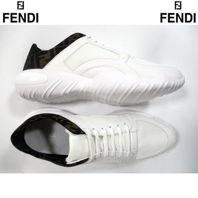 フェンディ(FENDI) メンズ 靴 スニーカー ロゴ かかと部分FFズッカ柄 