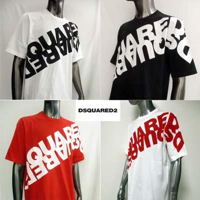 ディースクエアード DSQUARED2 メンズ トップス Tシャツ 半袖 4color ビッグミラーロゴプリント付きTシャツ 白/黒ロゴ 赤 黒  白/赤ロゴ (R39600) 02S