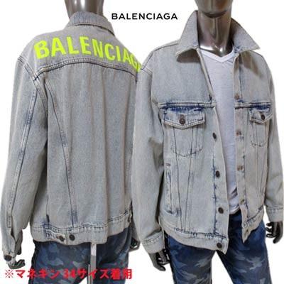 バレンシアガ BALENCIAGA メンズ アウター ジャケット unisex可 ウォッシュド加工・BALENCIAGA刺繍・ロゴ刻印ボタン付きデニムジャケット (R162800)