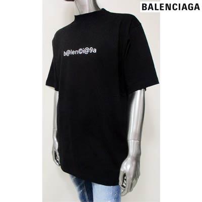 バレンシアガ BALENCIAGA メンズ トップス Tシャツ 半袖 ロゴ unisex可 BALENCIAGA  Symbolicロゴプリント付きTシャツ 黒 (R64900) GB02S